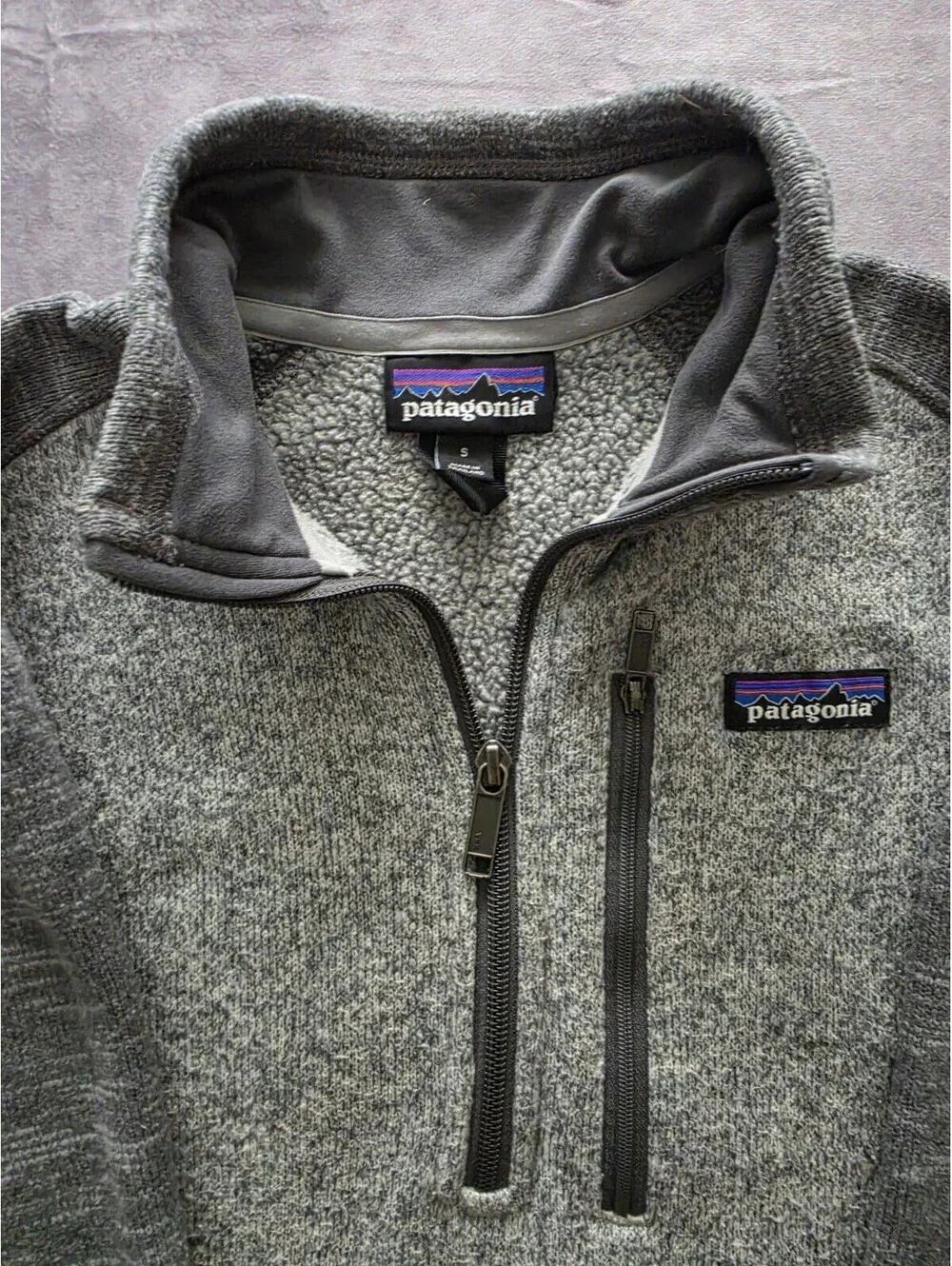 Patagonia Better Sweater 1/4 Zip Fleece Pullover Men's Medium Gray Hiking